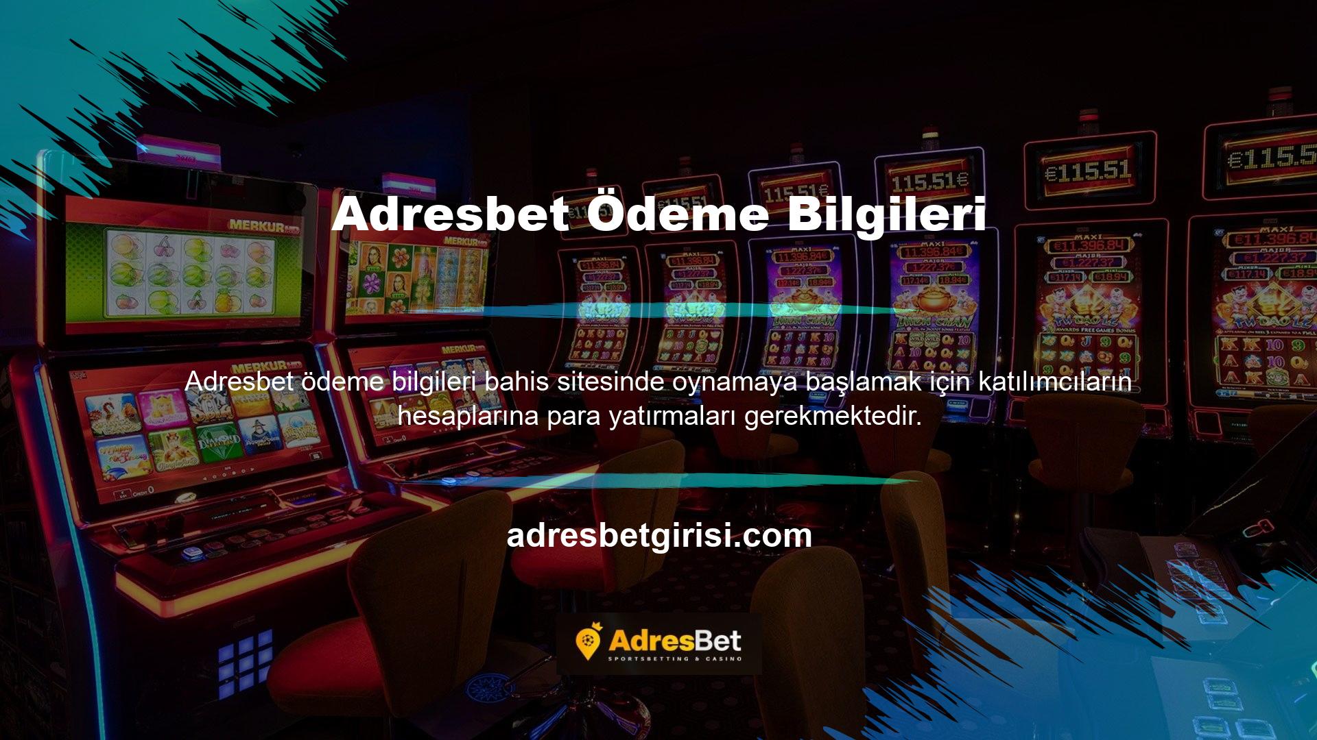 Adresbet, kredi kartıyla para yatırma işlemi yapılan bahis sitelerinden biridir